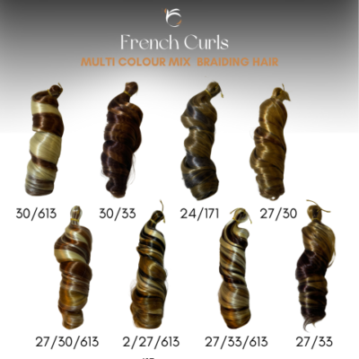 Mixed Colour French Curls Braiding Hair
