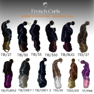 T Ombre Colour French Curls Braiding Hair