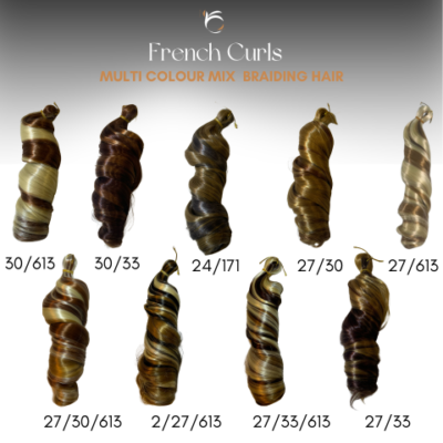 NC4 mixed colour French curl braiding hair chart
