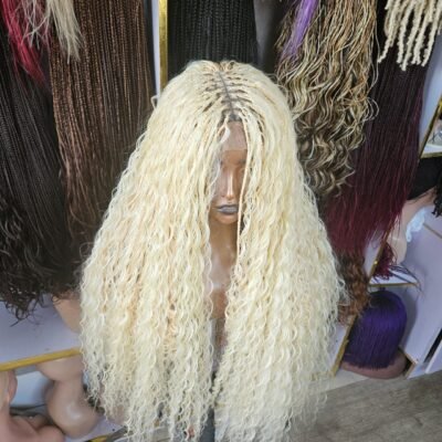 613 Closure Dark Roots Boho Wig  - Deep Wave (Ready to Ship)