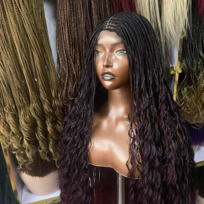 T Bug Micro Deep Wave Closure Braided Wig (Ready to Ship)