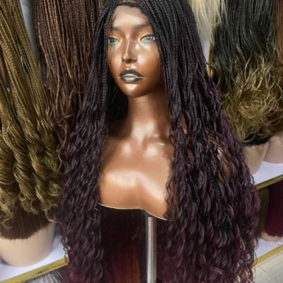 T Bug Micro Deep Wave Closure Braided Wig (Ready to Ship)