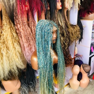 Crinkle Curl Wig- Colour Ocean Blue (Ready to Ship)