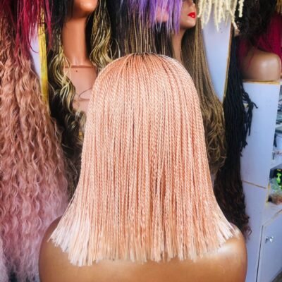 Kim K Micro Twist Bob Wig - Cream Pink (Ready to Ship)