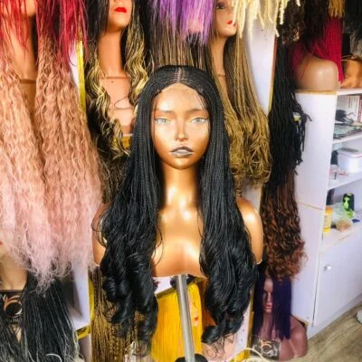 Micro French Curls Twist Closure Wig - Colour 1B (Ready to Ship)