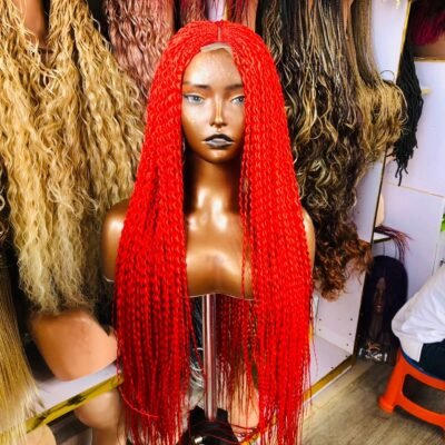 Crinkle Curl Wig- Colour Blood Red (Ready to Ship)