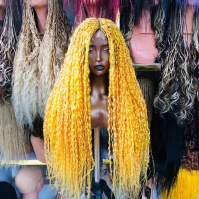 Crinkle Curl Wig- Colour Yellow (Ready to Ship)