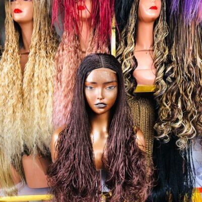 Brown Closure Micro Twists French Curls Wig (Ready to Ship)