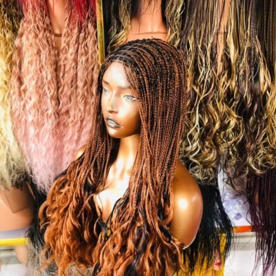 Closure Curly Wig - 2 Colour Mix (Ready to Ship)