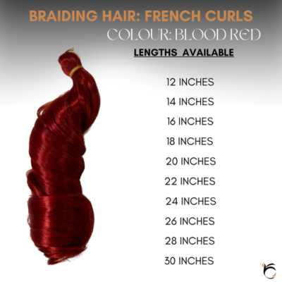 French Curls (Wholesale) - Colour BLOOD RED