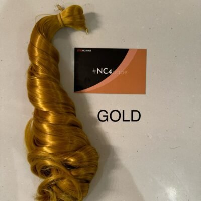 gold French curl braiding hair