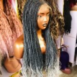 T Grey XS French Curls Braided Wig (Ready to Ship) - Image 3