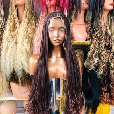 Matching Roots Brown French Curls Frontal Braided Wig (Ready to Ship)