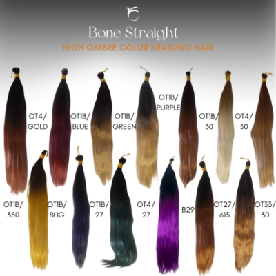High Ombre Colour Bone Straight Braiding Hair